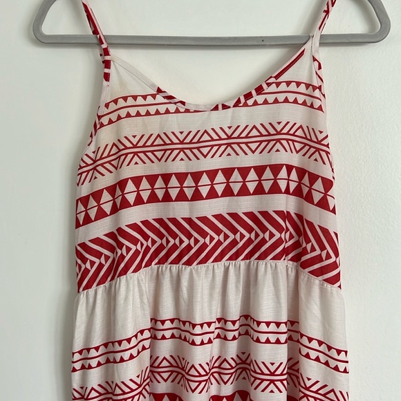 OC Order Plus Boho Cream/Red Cotton Maxi Dress Size S - Picture 2 of 5